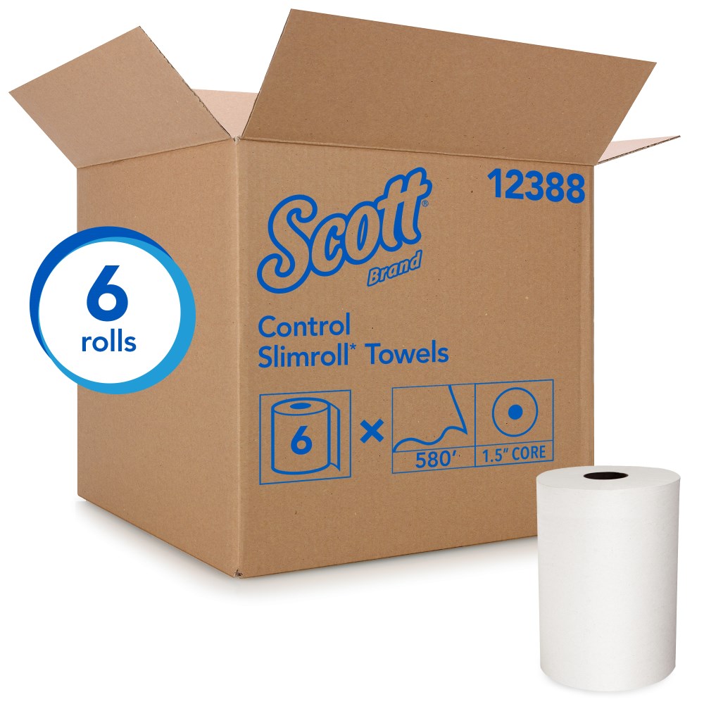 Kimberly Clark® Scott® Control 12388 Slimroll Hardwound Roll Towels (6/580') -